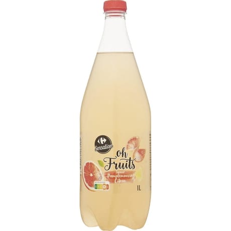 Carrefour sensation eau gazeuse saveur pamplemousse citron 1l