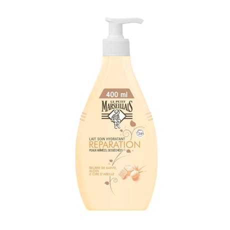 Le Petit Marseillais lait corps réparateur confort karité aloes cire abeille 400ml