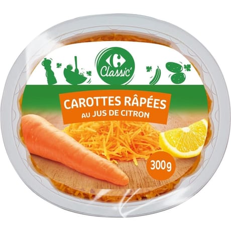 Carrefour classic' carottes rapées au jus de citron 300g