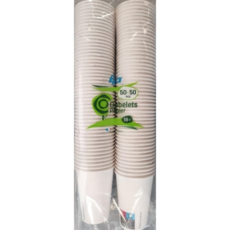 Flo gobelets carton blanc 18cl x100 (2x50)