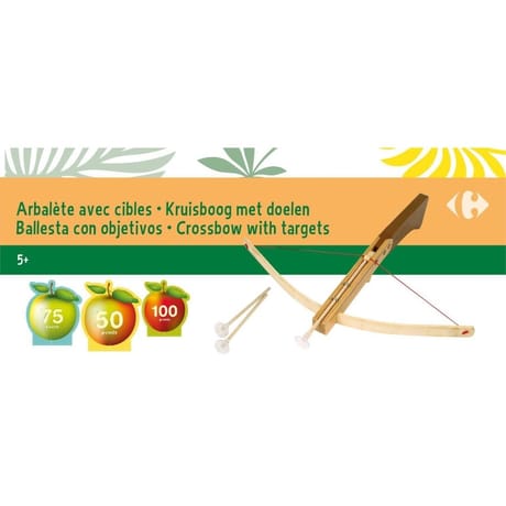 Arbalète en bois avec flèches et cible