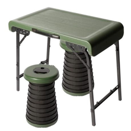 Set table et 2 tabourets de camping pliants