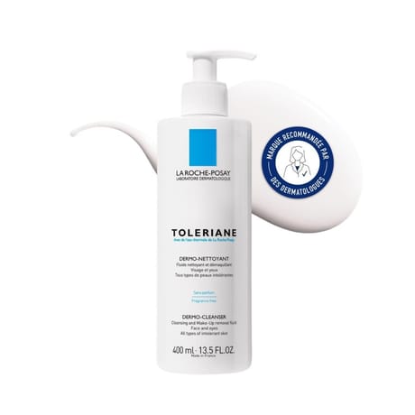La Roche Posay toleriane lait démaquillant et fluide nettoyant 400ml