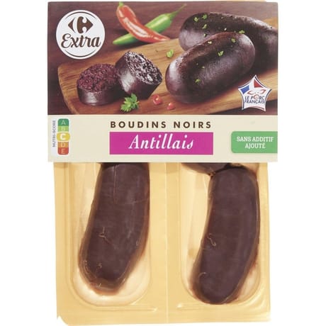 Carrefour extra boudins noirs antillais x4 240g