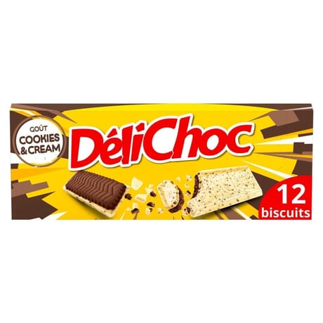 Delichoc biscuit cookie et cream 150g