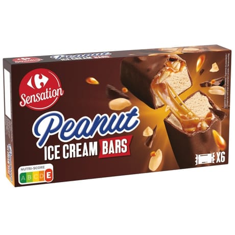 Carrefour sensation 6 barres glacées peanut 252g
