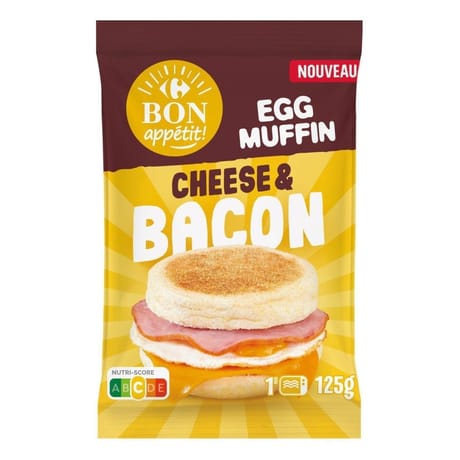 Carrefour bon appétit egg muffin bacon 125g