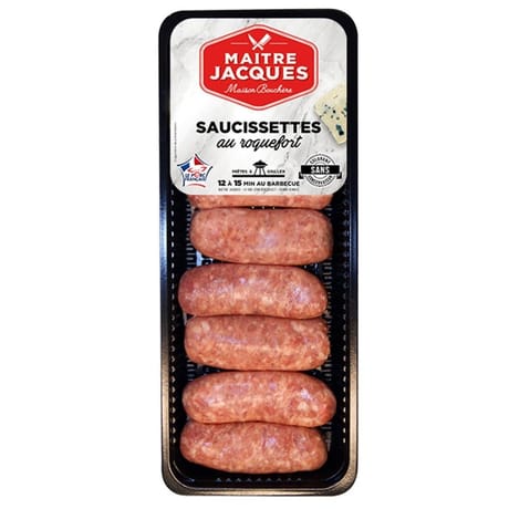 Saucissette au roquefort x8 480g Maitre Jacques