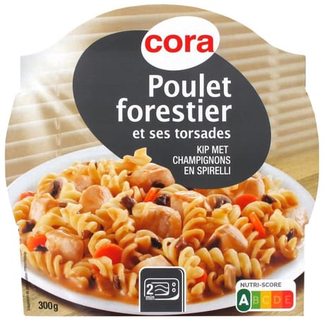 Cora poulet forestier et ses torsades barquette 300g