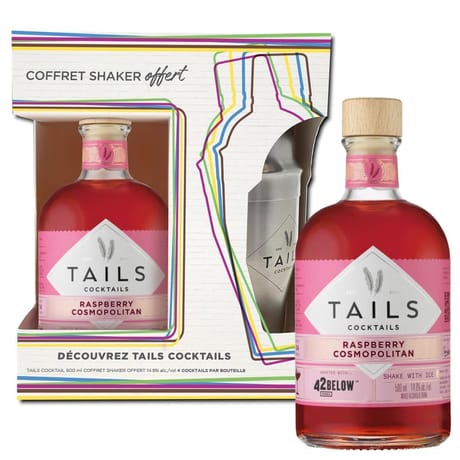 Tails cocktails raspberry cosmopolitan 50cl-14.9° coffret shaker