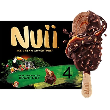Nuii 4 bâtonnets chocolat noir noix du Brésil 276g