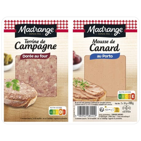 Madrange terrine de campagne et mousse de canard au porto 2x50g
