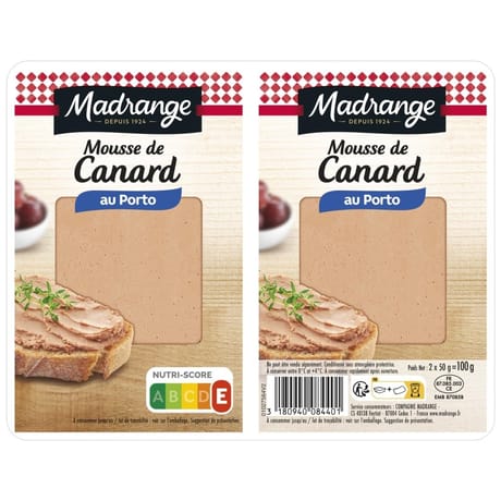 Madrange mousse de canard au porto 2x50g