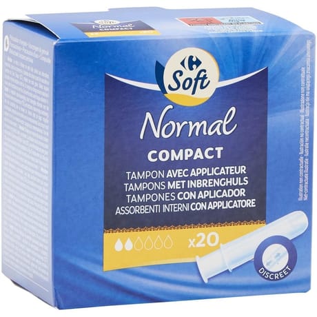 Carrefour soft tampons normal compact avec applicateur X20