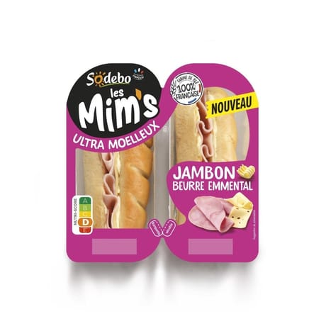 Sodebo les mim's jambon beurre emmental 120g