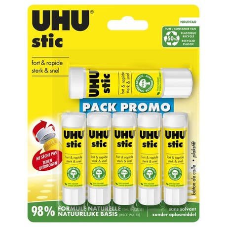 Lot de 5 stic blanc 8.2g+1 stic 21g pack promo