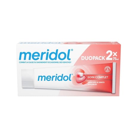 Meridol dentifrice ordinaire soin complet duo 75ml x2