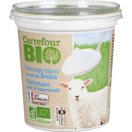 Carrefour bio fromage blanc au lait de brebis 400g