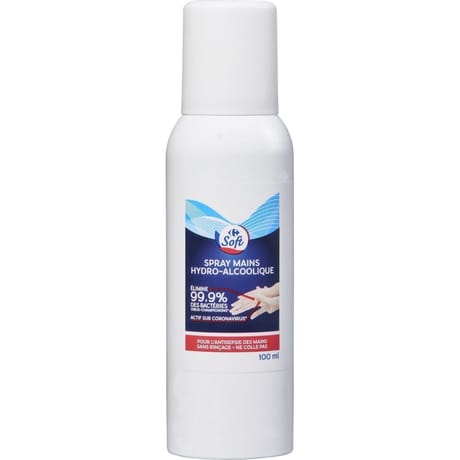 Carrefour soft spray mains hydro-alcoolique 100ml