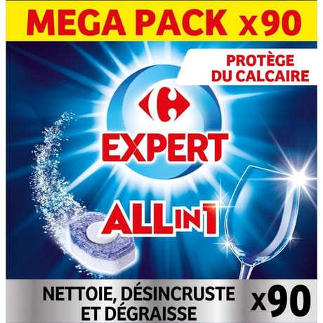 Carrefour expert tablettes lave-vaisselle tout en 1 x90
