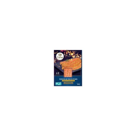 Carrefour extra émincés de truite fumée citron et yuzu 100g