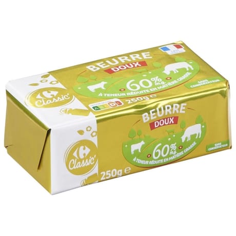 Carrefour classic beurre doux 60% mg 250g
