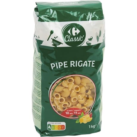 Carrefour classic' pâtes pipe rigate 1kg