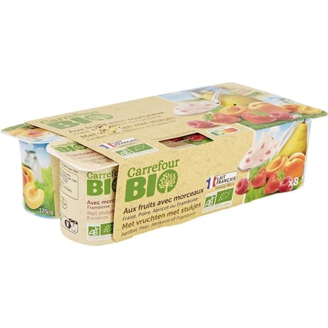 Carrefour bio yaourt aux fruits 8x125g