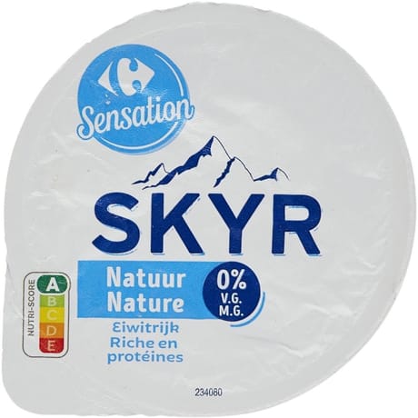 Carrefour sensation skyr nature 0% mg 150g