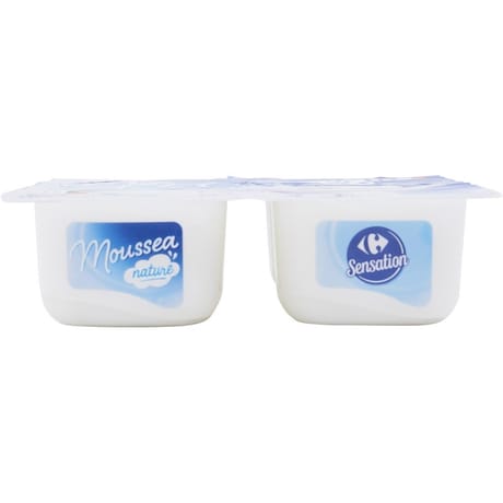 Carrefour sensation mousse de crème sur fromage frais nature 4x100g