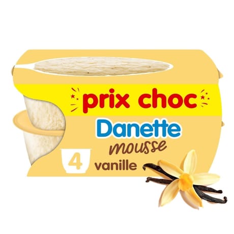 Danette mousse vanille 4x60g prix choc