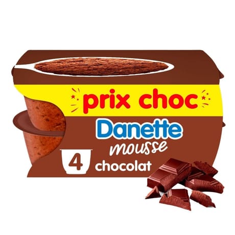 Danette mousse chocolat 4x60g prix choc