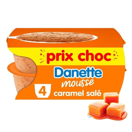 Danette mousse caramel salé 4x60g prix choc