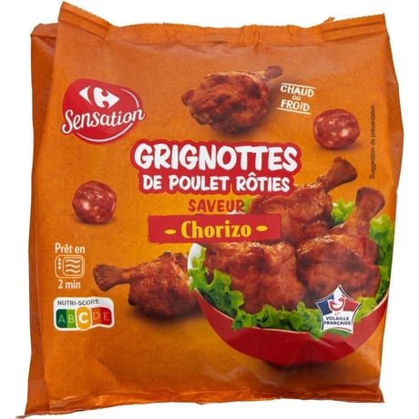 Carrefour sensation grignottes de poulet saveur chorizo 250g