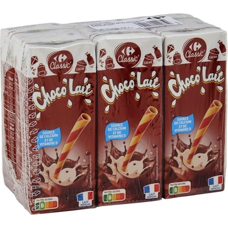 Carrefour classic lait arome chocolat 6x20cl