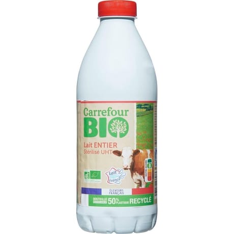 Carrefour bio lait entier stérilisé uht 1l