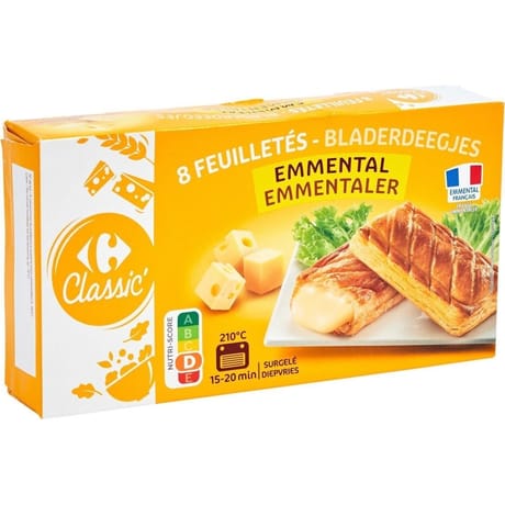 Carrefour classic 8 feuilletés emmental 520g
