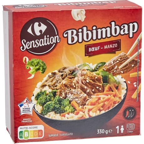 Carrefour sensation bibimbap au boeuf 330g
