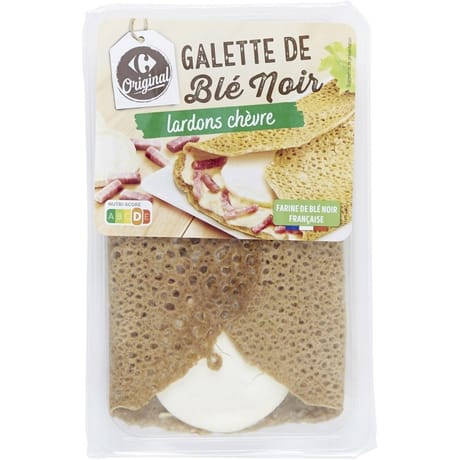 Carrefour Original galette de ble noir lardons chevre 195g