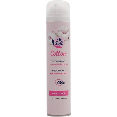 Carrefour soft déodorant 48 h coton 200ml