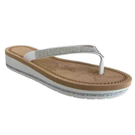 Tongs compensées femme BLANC 38