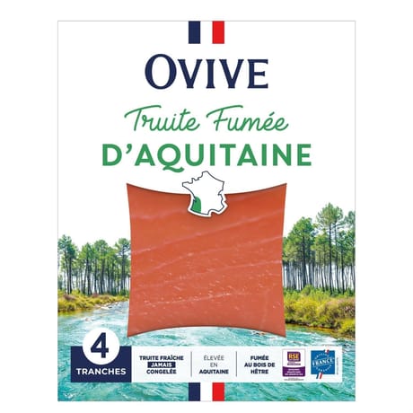 Ovive Truite fumée aquitaine 4 tranches 120g