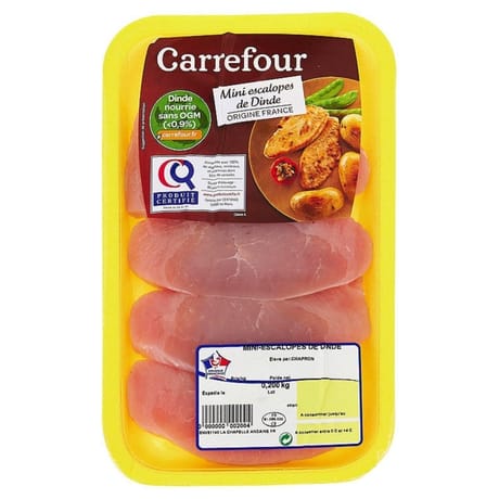 Carrefour mini escalopes de dinde 200g