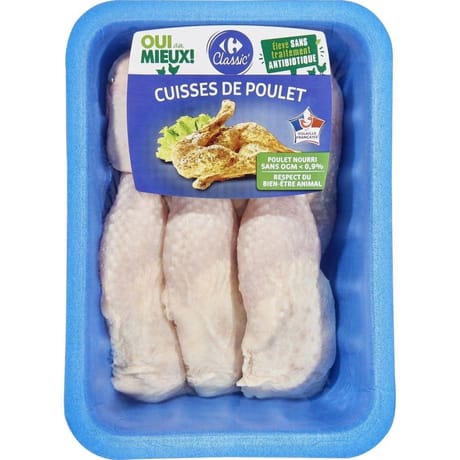 Carrefour classic' cuisses de poulet blanc 1.45kg