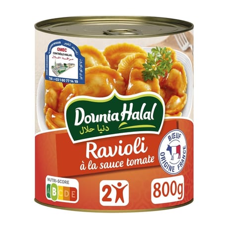 Dounia halal ravioli sauce tomate 800g