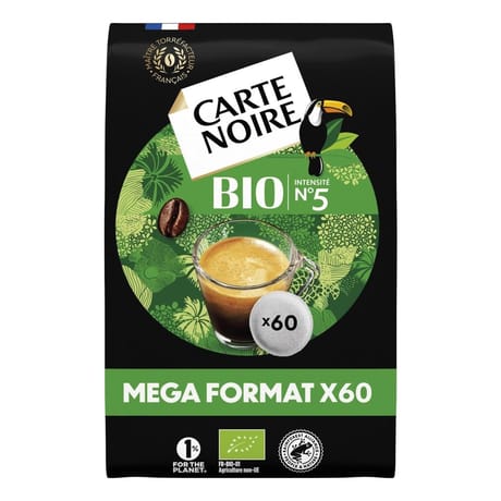 Carte noire dosettes type senseo bio classique x60 384g