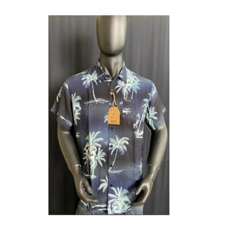 Chemise manches courtes homme PALMIER BLEU XXL