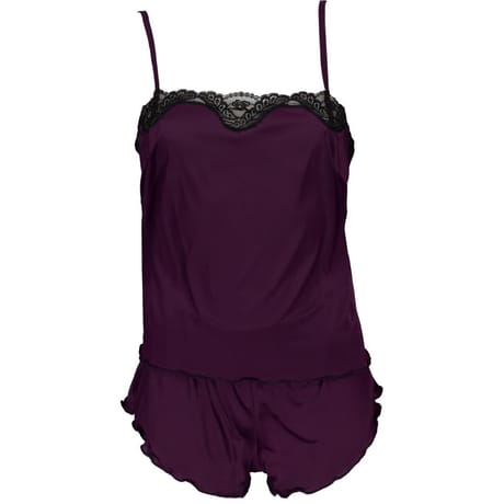 Ensemble caraco + short microfibre bretelle réglable PIVOINE T56