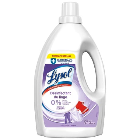 Lysol desinfectant du linge peaux sensibles 1.5l format familial