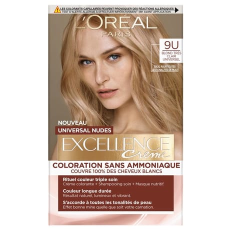Excellence crème universal nudes coloration permanente 9u blond très clair universel